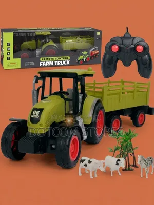 Kids Toy Remote Controlled Farm Tractor With Trailer