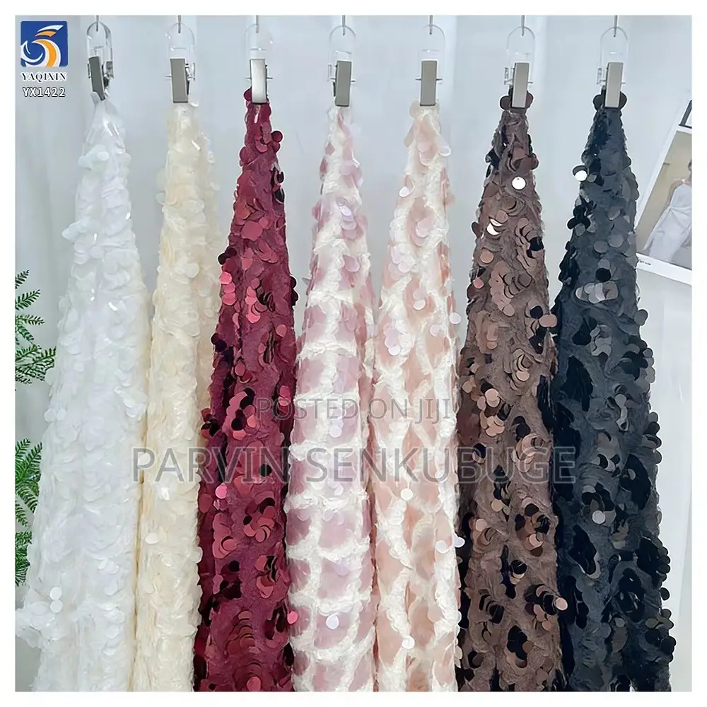 Luxurious Burgundy Sequin Fabric