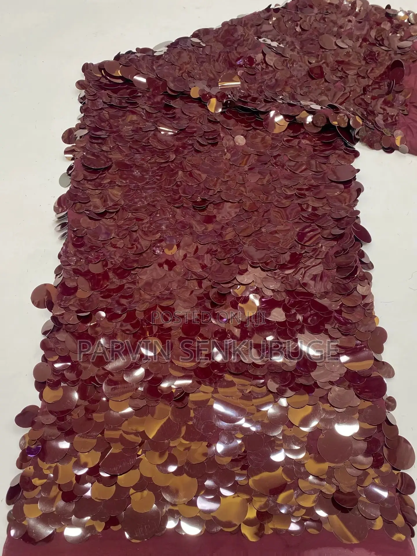 Luxurious Burgundy Sequin Fabric
