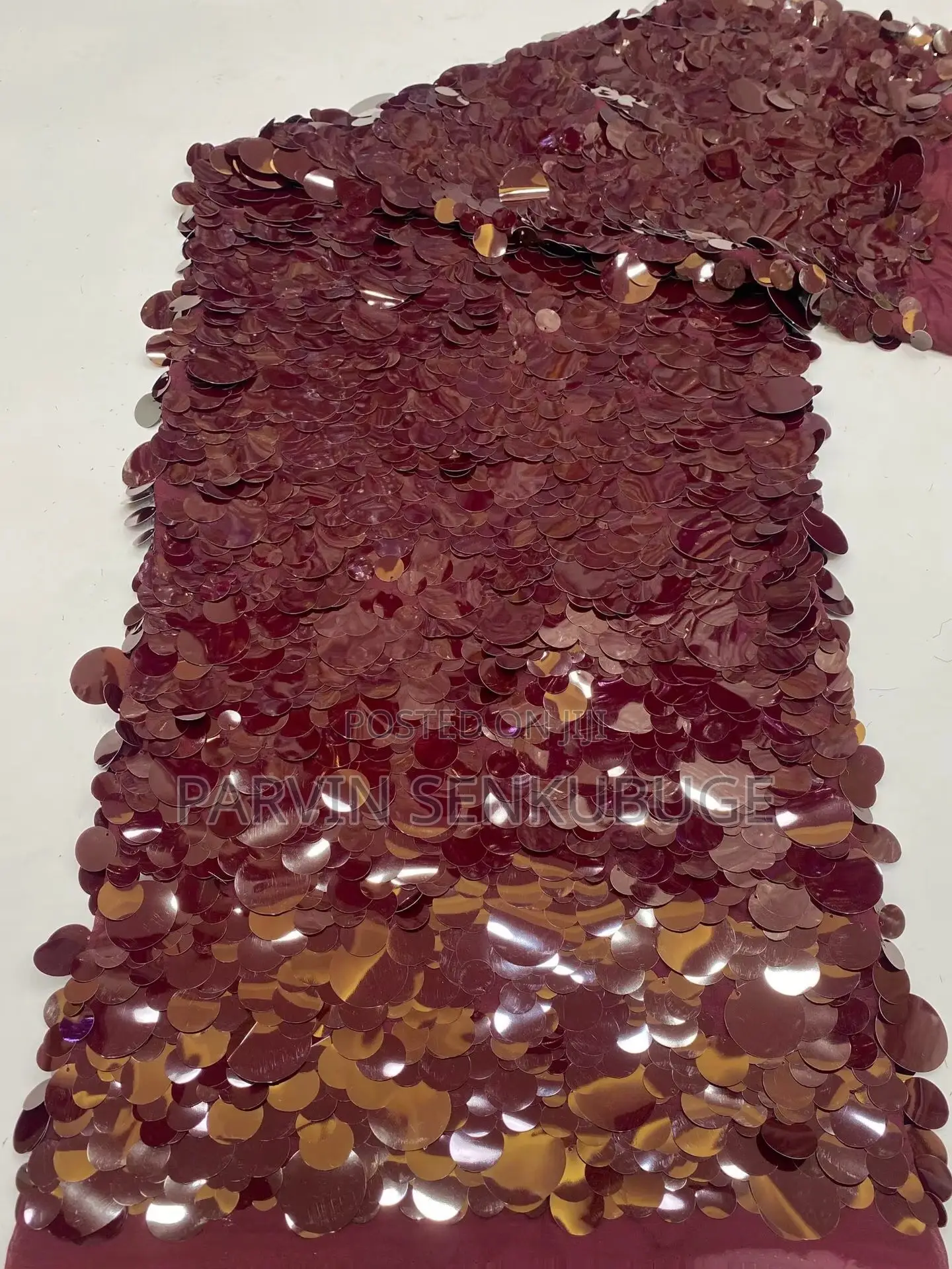 Luxurious Burgundy Sequin Fabric
