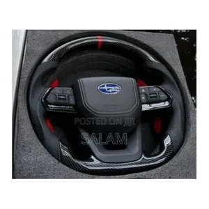 Premium Subaru Carbon Fiber Steering Wheel - Flat-Bottom Racing Design