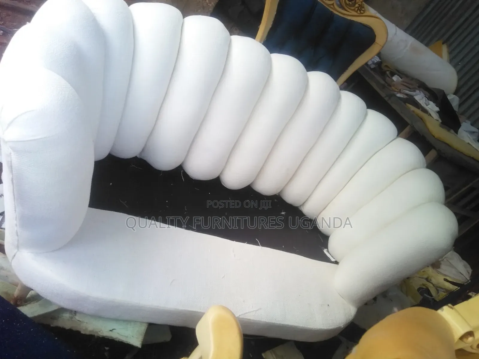 3 Seater White Basket Sofa