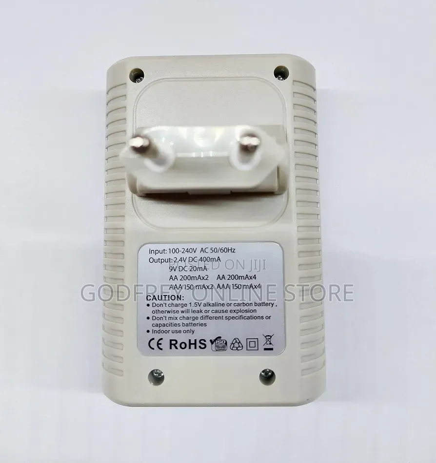 Electric Rechargeable Battery Charger for AA, AAA, and 9V Batteries