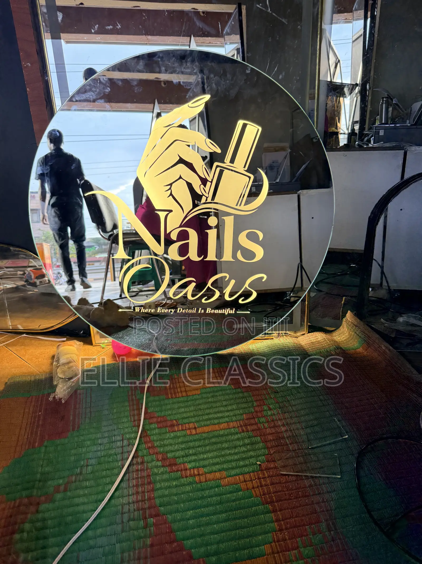 Branded Nail and Saloon Mirror