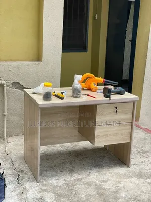 Simple Office Table in Black and White