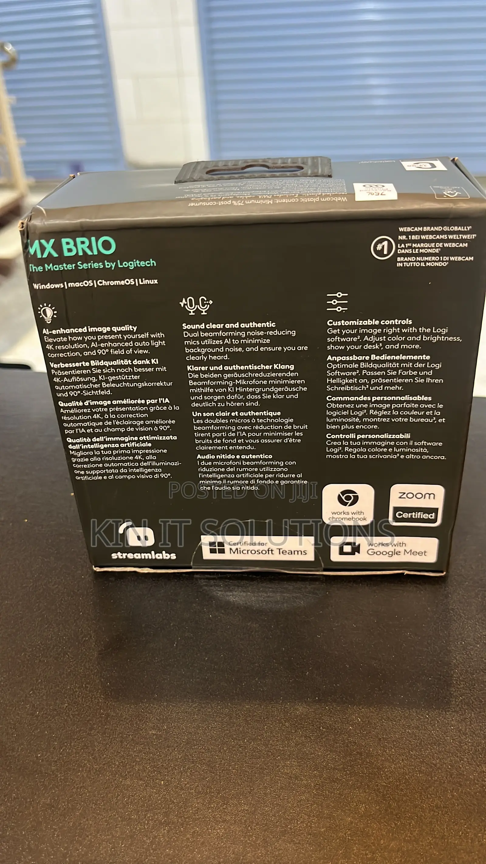 Logitech Brio Webcam.
