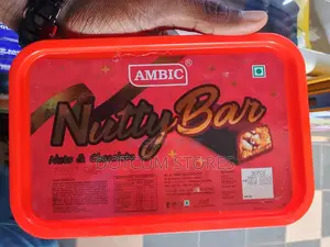 Red/Purple Plastic Tub of Ambic Nutty Bar Chocolate (Nuts & Chocolate)