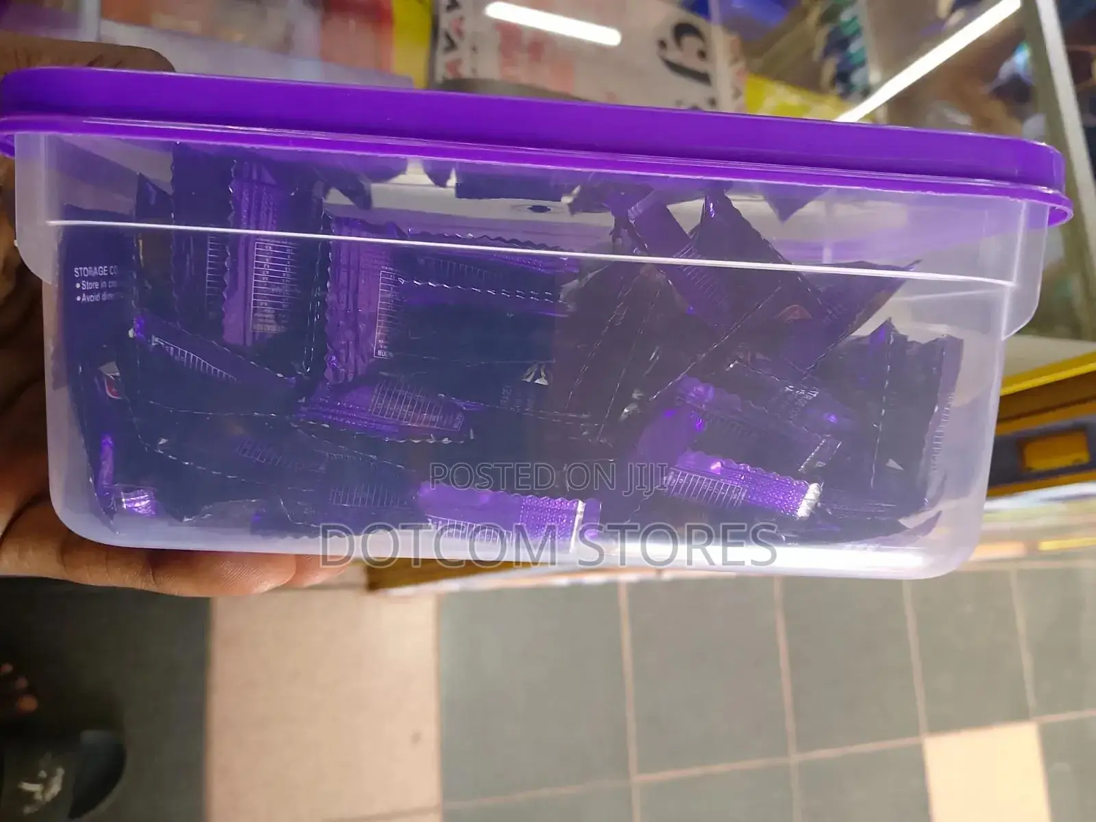 Red/Purple Plastic Tub of Ambic Nutty Bar Chocolate (Nuts & Chocolate)