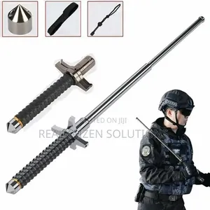 Telescopic Stick With Glass Breaker | Durable Metal Emergency Baton