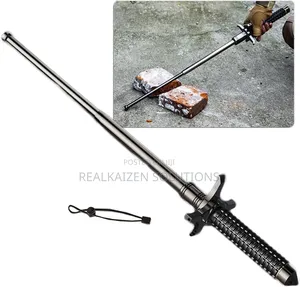 Telescopic Stick With Glass Breaker | Durable Metal Emergency Baton