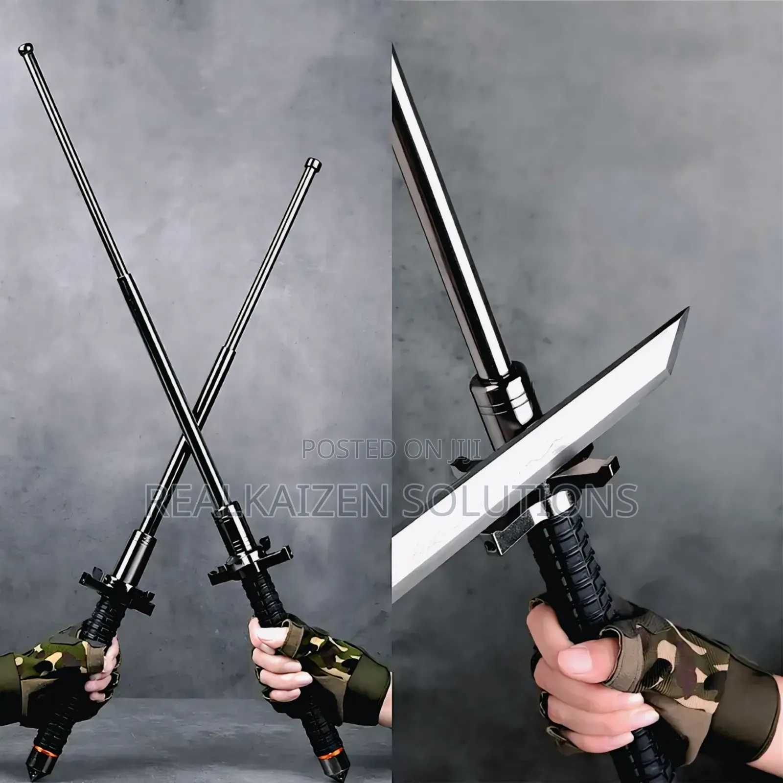 Telescopic Stick With Glass Breaker | Durable Metal Emergency Baton