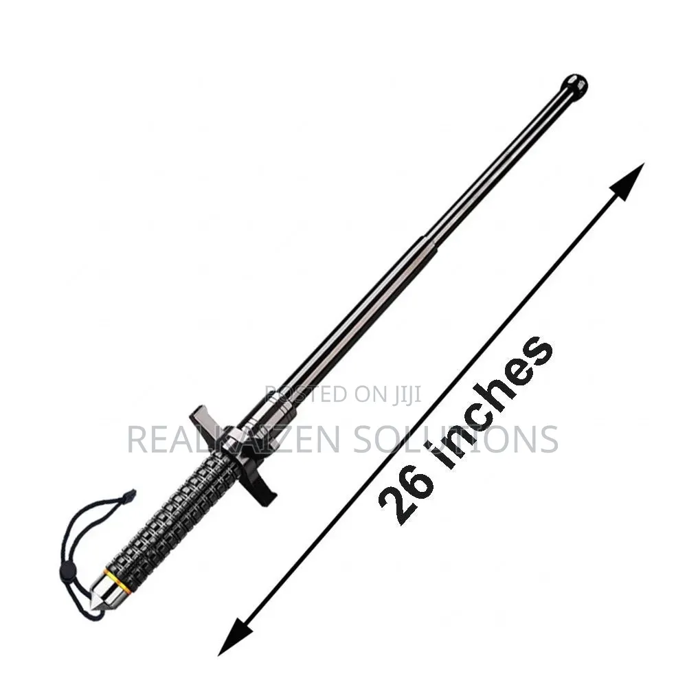Telescopic Stick With Glass Breaker | Durable Metal Emergency Baton