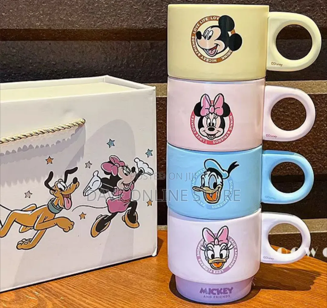 4pc Vintage Style Mickey and Friends Character Cups