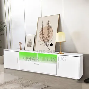 White Tvstand 1.8m TV Stands With Lights White