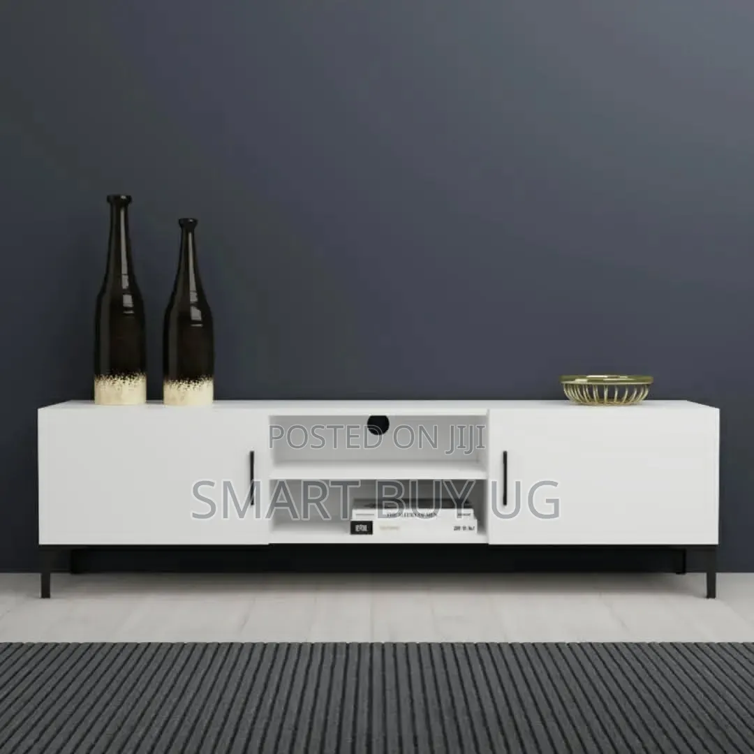 White Tvstand 6ft Modern TV Stand Unit With Drawers White