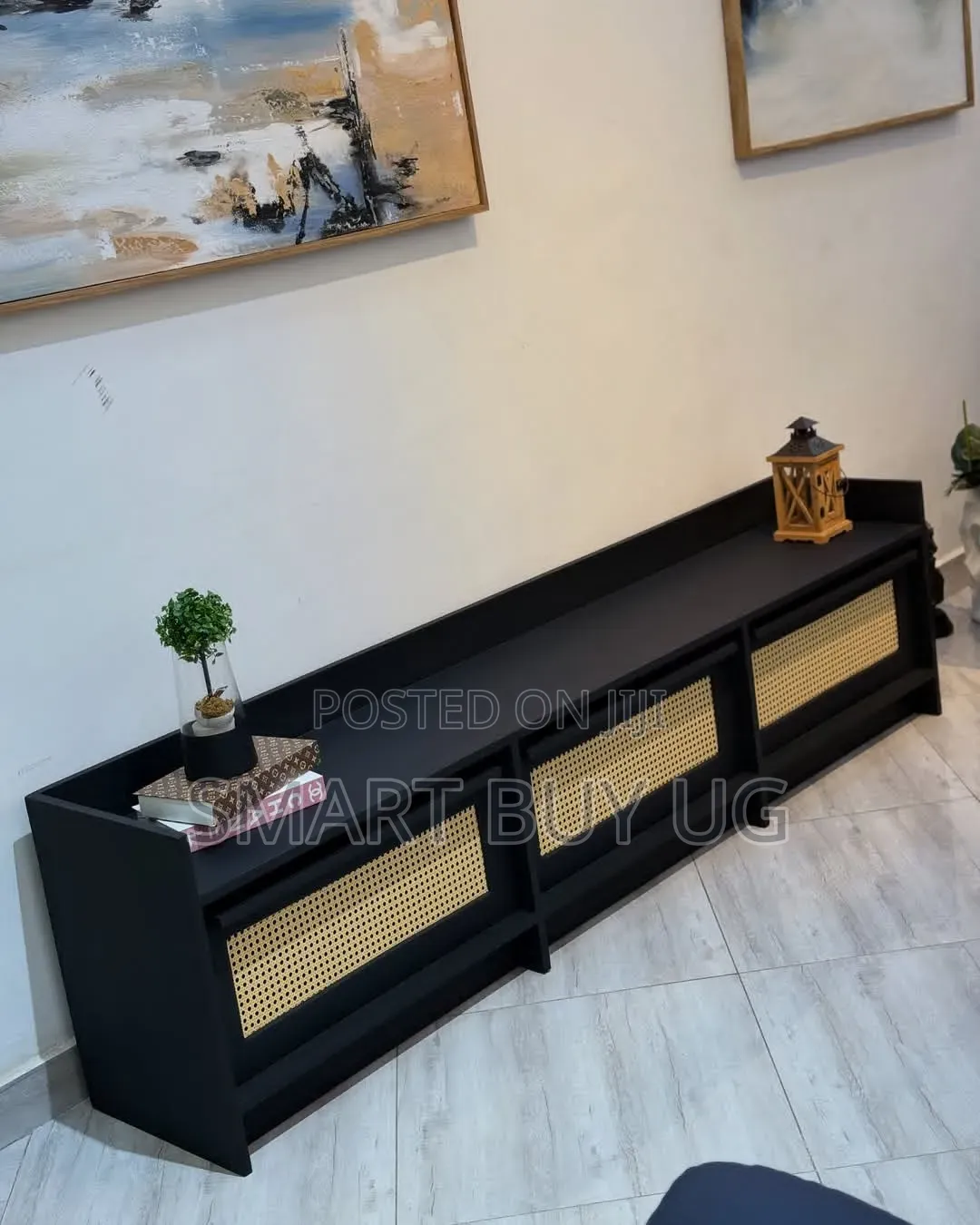 Black Tvstand 6ft Flat TV Stand Unit Black
