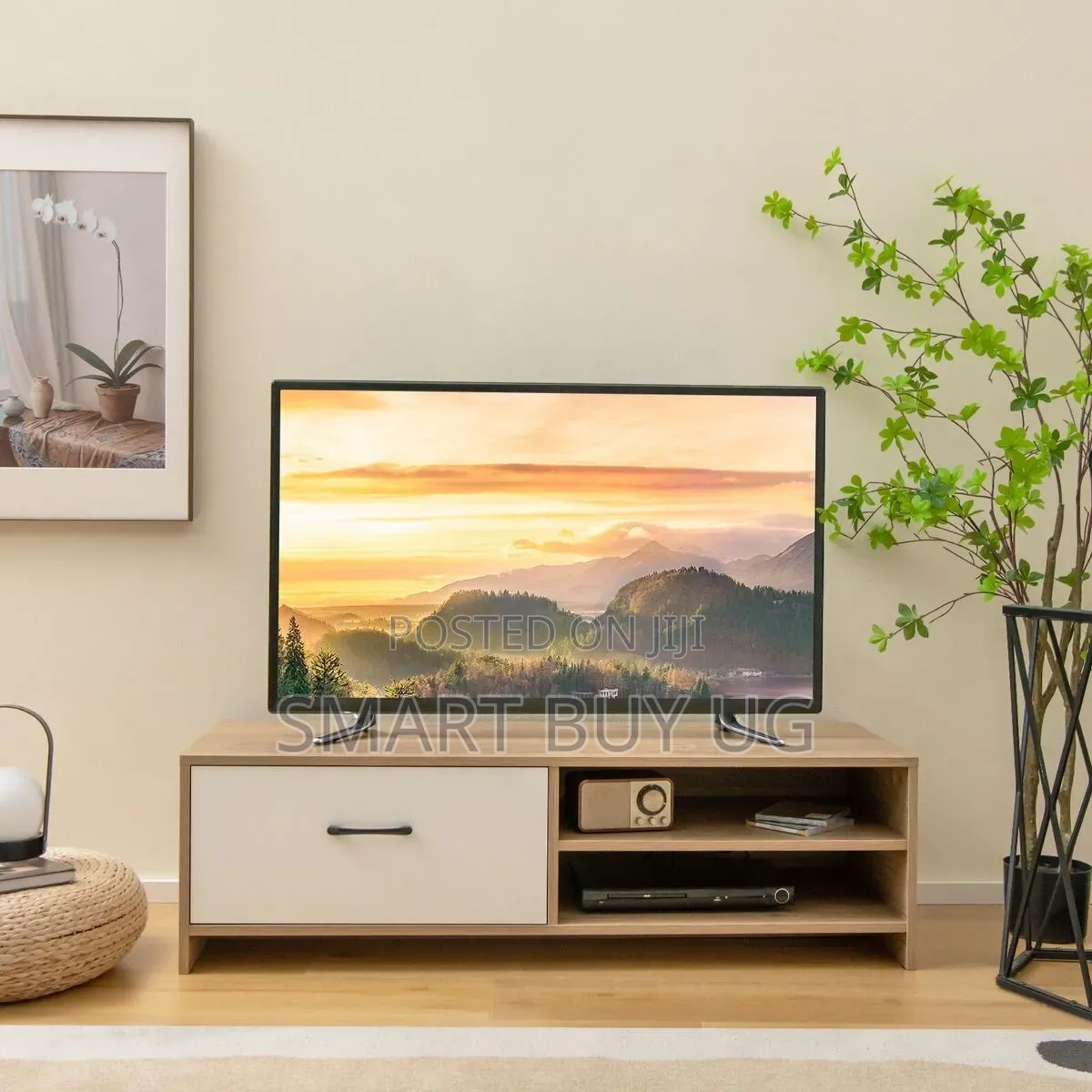 Simple Tvstand 1.2m TV Stands With Drawers Storage Brown