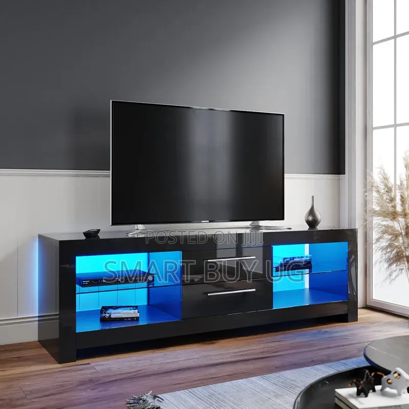 Black Tvstand 1.8m Wall Unit TV Stands Unit Brown