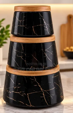 3pc Pyramid Stackable Storage Jars