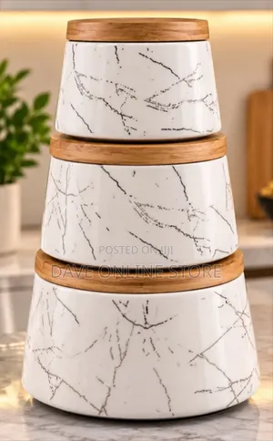 3pc Pyramid Stackable Storage Jars