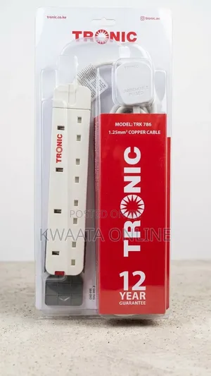 TRONIC 4-Way Universal Extension Socket With 1.25mm2 Pure Copper Cable