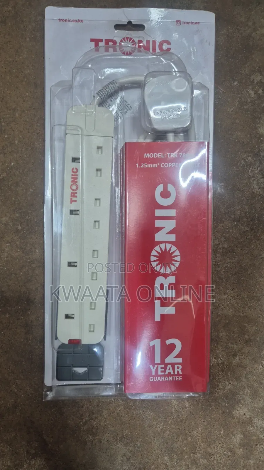 TRONIC 4-Way Universal Extension Socket With 1.25mm2 Pure Copper Cable