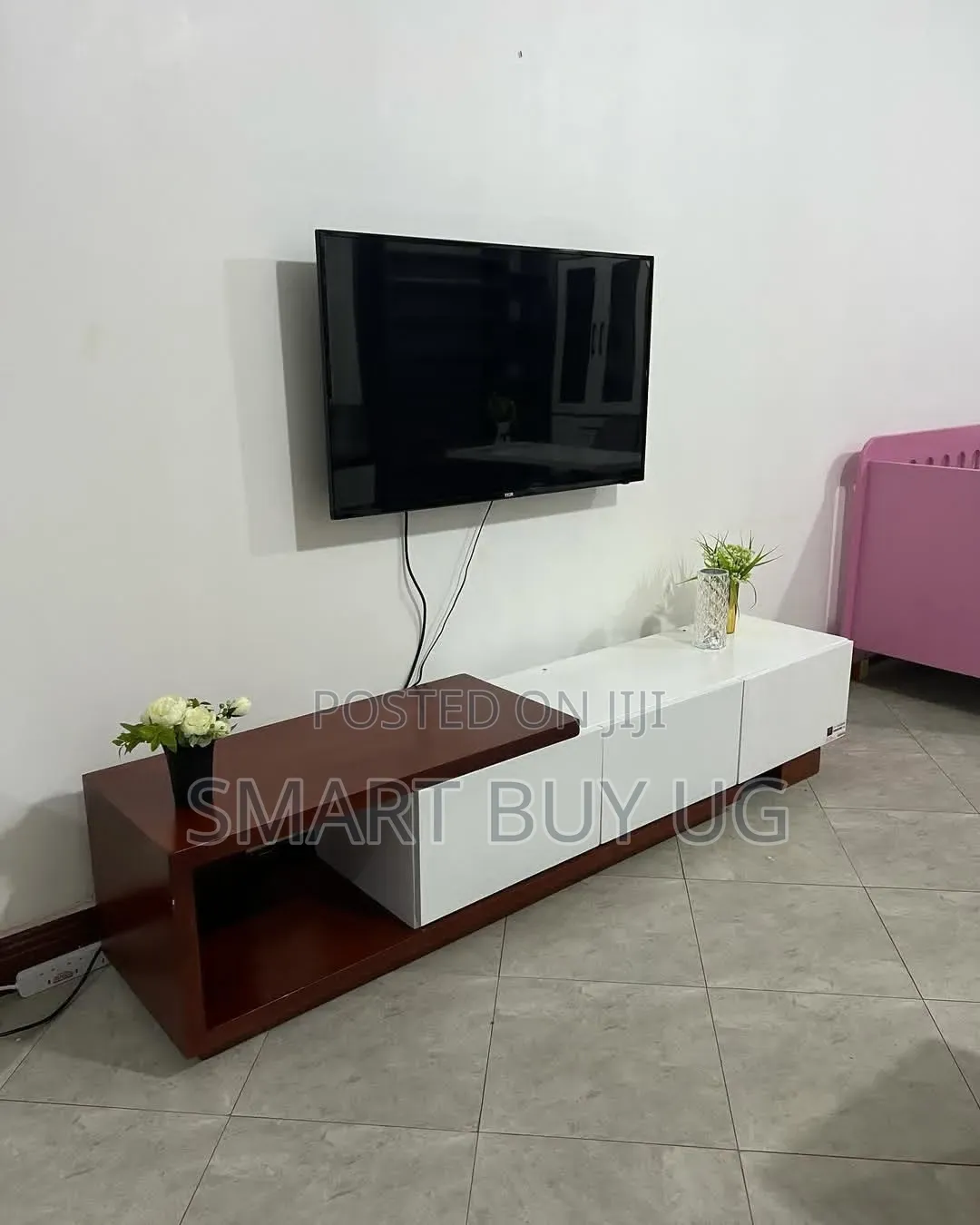Storage Tvstand 6ft White TV Stand Wall Unit Brown
