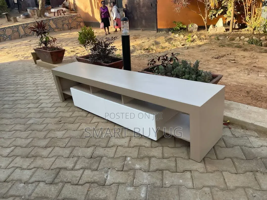Simple Tvstand 6ft White TV Stand Unit Bianca Wall