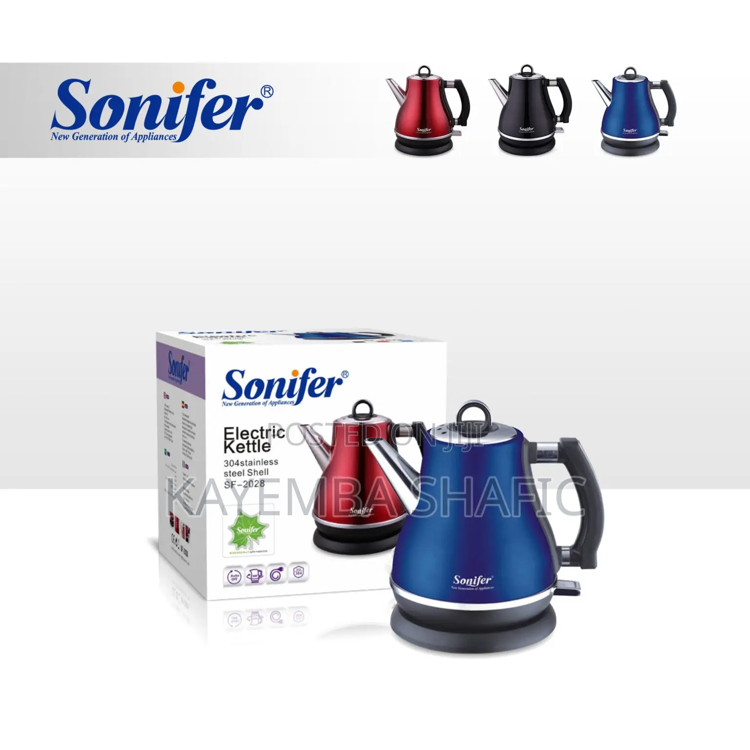 Sonifer Electric Kettle 1.2L 1500W Fast Boiling (SF-2028)
