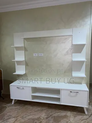 White Tvstand 6ft TV Stands Bianca Wall Storage With Shelves