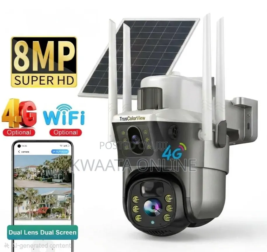 4G Sim Card/Wi-Fi Dual-Screen PTZ Solar Security Wireless HD Camera