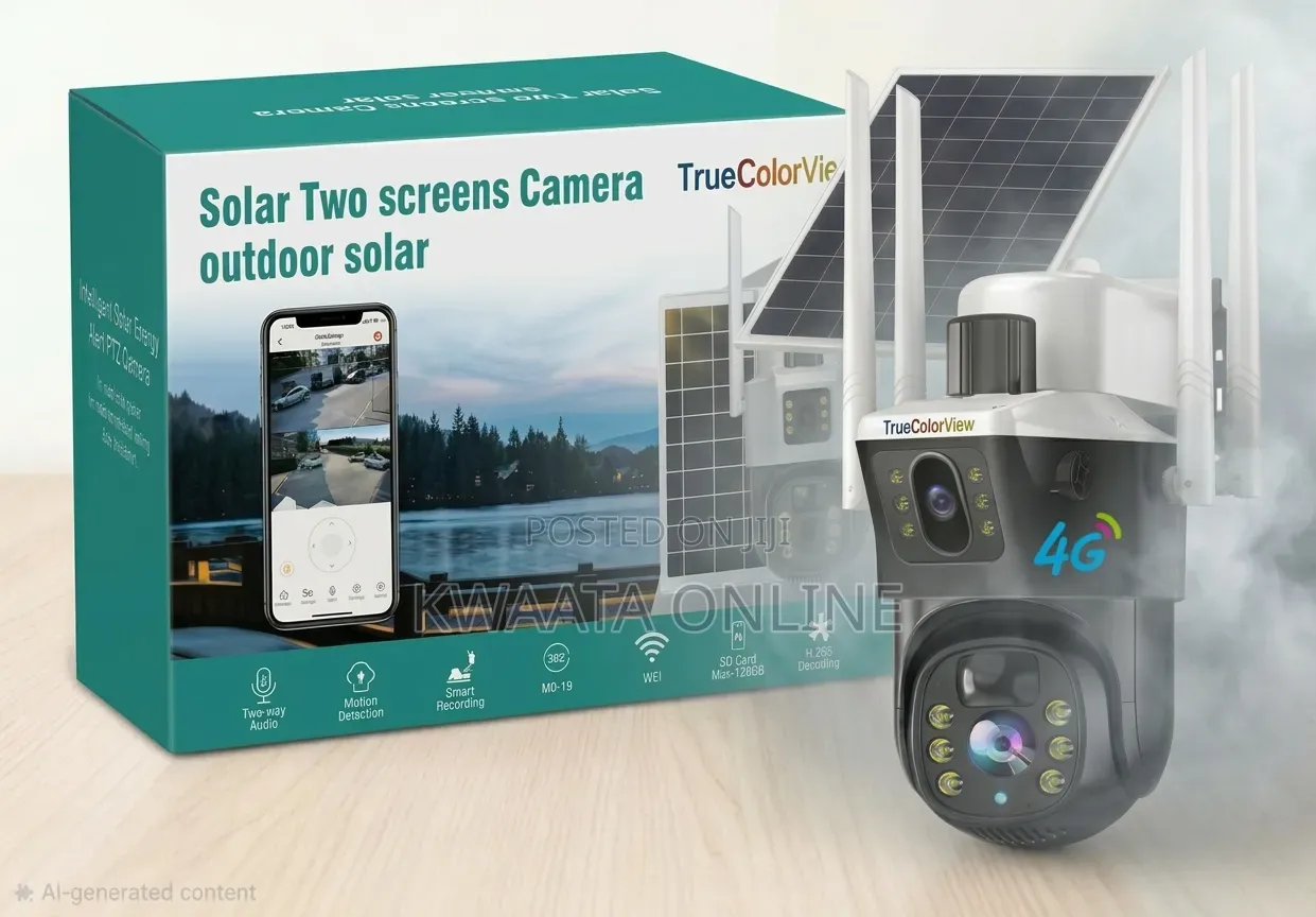 4G Sim Card/Wi-Fi Dual-Screen PTZ Solar Security Wireless HD Camera