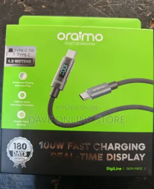 Oraimo DigiLine 100W 5A USB-C to USB-C Fast Charging Cable