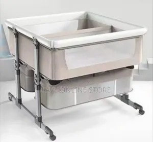 Baby Beside Crib, Twins Baby Bed Sleeper, Crib With Storage Basket