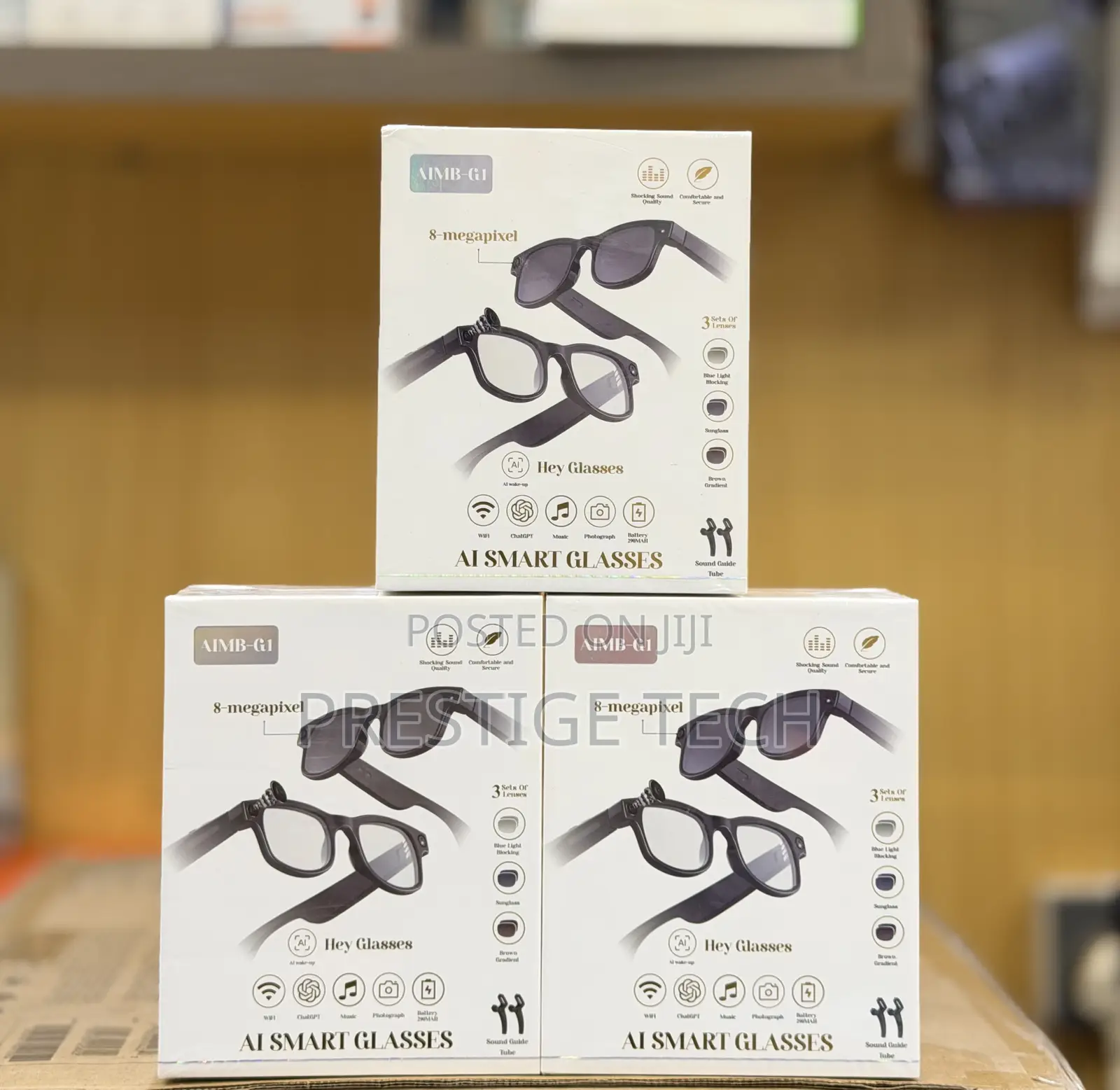 Sky Shine AIMB-G1 AI Smart Camera Glasses, Video Recording, Bluetooth