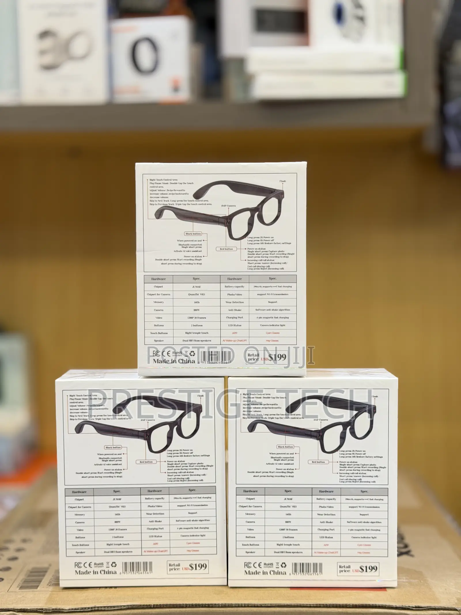 Sky Shine AIMB-G1 AI Smart Camera Glasses, Video Recording, Bluetooth