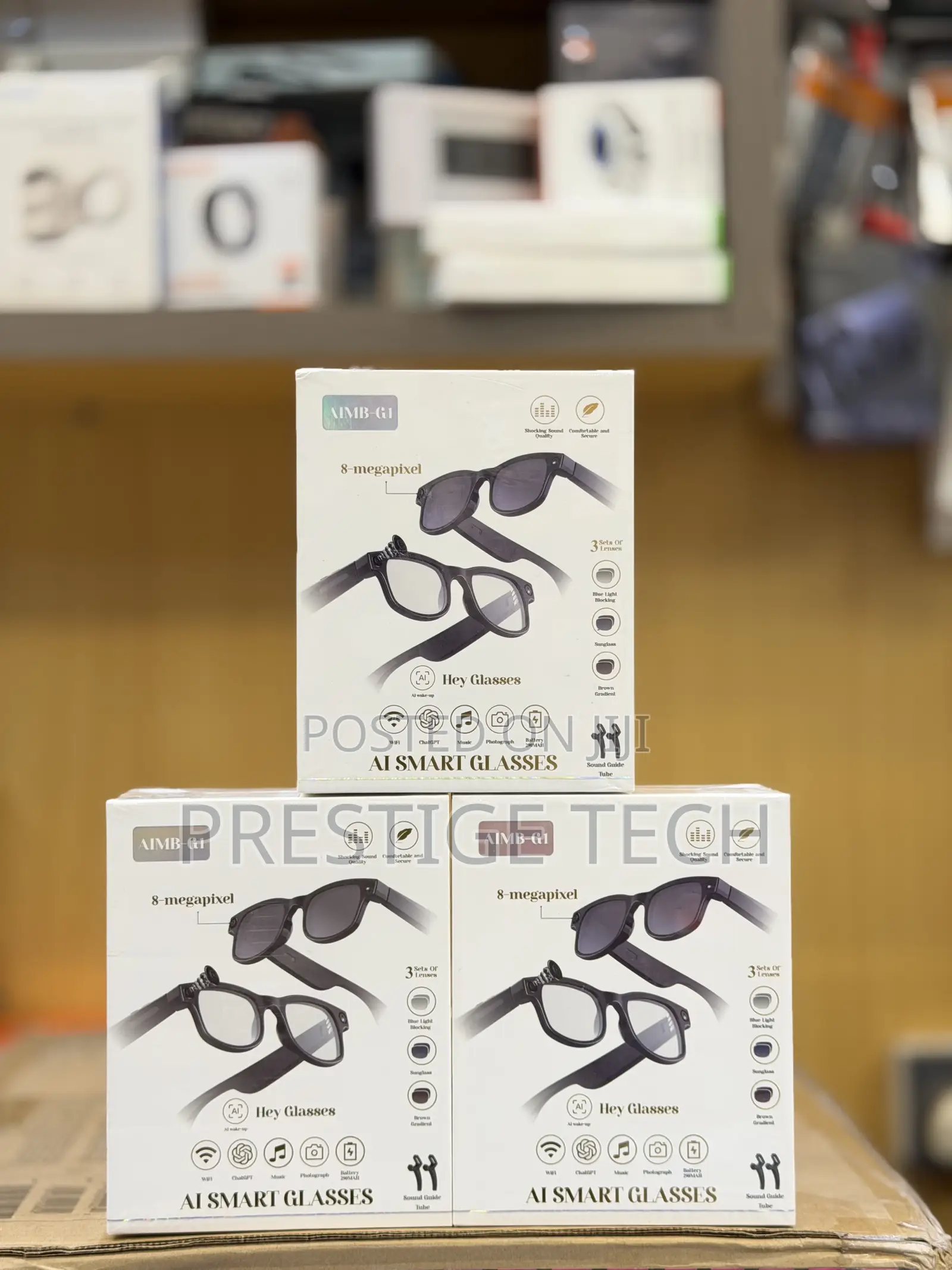 Sky Shine AIMB-G1 AI Smart Camera Glasses, Video Recording, Bluetooth