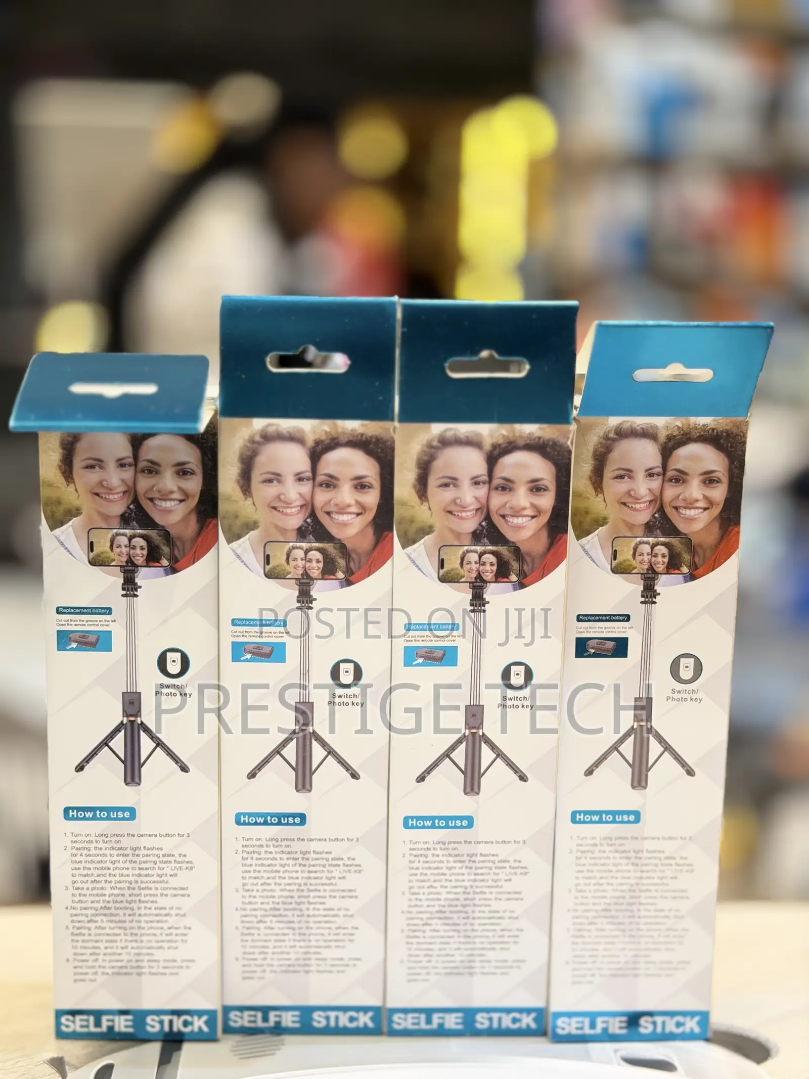 Plokama Live K8 Selfie Stick Tripod 1.3m Height With Bluetooth Remote