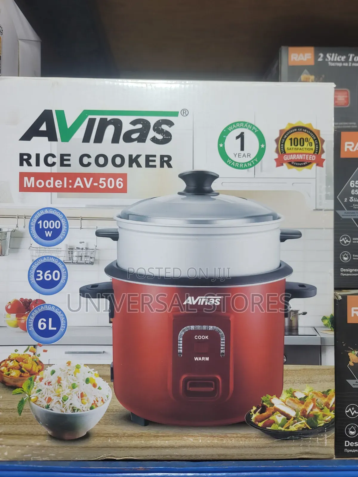 Avinas 6L Electric Rice Cooker and Food Steamer