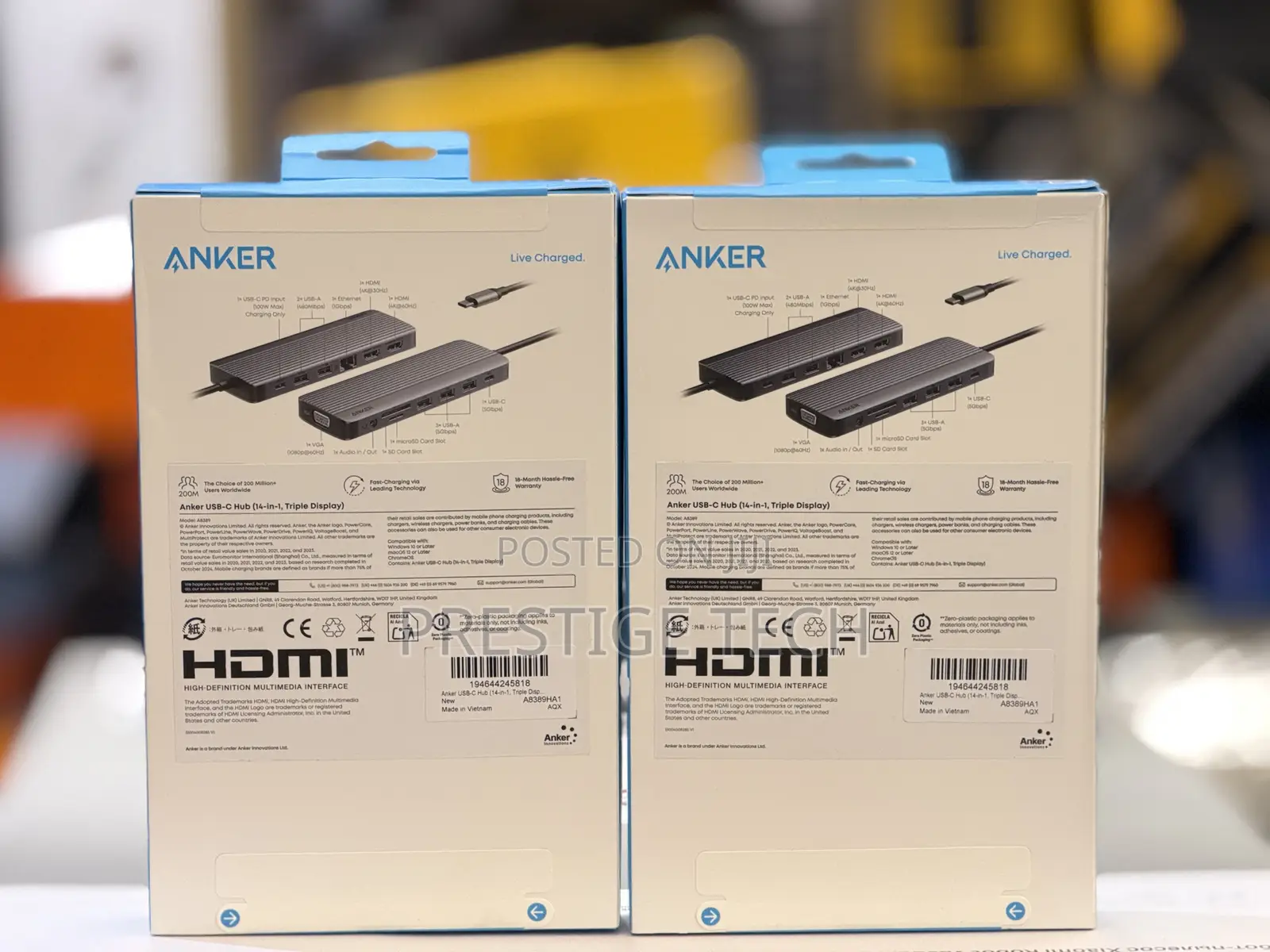 Anker 14in1 USB C Hub, Triple Display Type C Hub 14-in-1, 4K at 60Hz HDMI