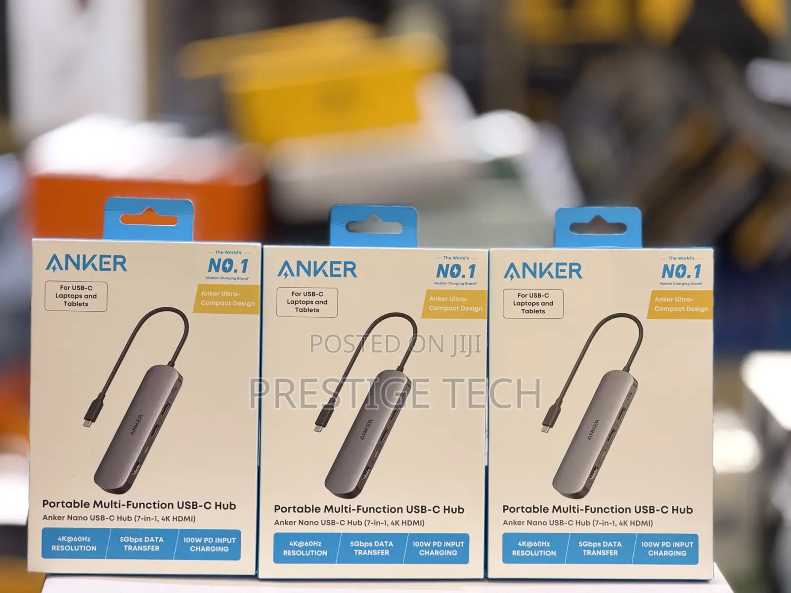 Anker Nano 7in1 USB C Hub Multi Port USB Adapter for Laptop/Mac, 4K at 60