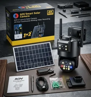 AOV 4K Ultra HD Dual-Lens 4G LTE Sim Card Solar PTZ Security Camera