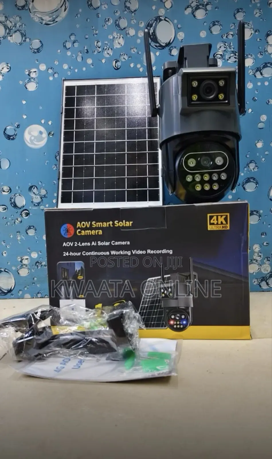 AOV 4K Ultra HD Dual-Lens 4G LTE Sim Card Solar PTZ Security Camera
