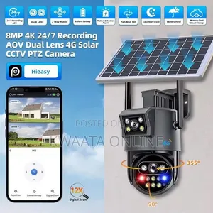 AOV 4K Ultra HD Dual-Lens 4G LTE Sim Card Solar PTZ Security Camera
