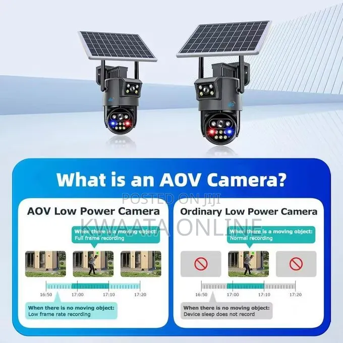 AOV 4K Ultra HD Dual-Lens 4G LTE Sim Card Solar PTZ Security Camera