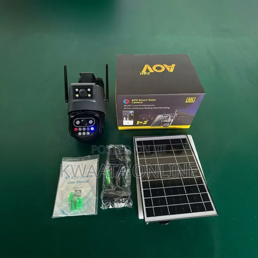 AOV 4K Ultra HD Dual-Lens 4G LTE Sim Card Solar PTZ Security Camera
