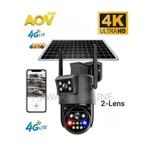 AOV 4K Ultra HD Dual-Lens 4G LTE Sim Card Solar PTZ Security Camera