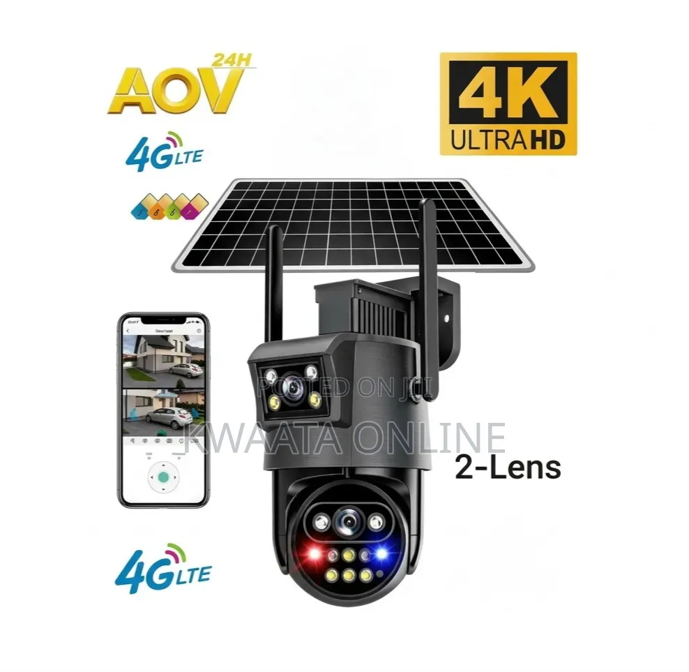 AOV 4K Ultra HD Dual-Lens 4G LTE Sim Card Solar PTZ Security Camera