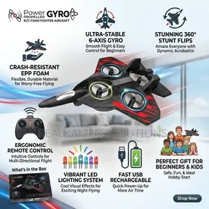 Power Gyro R/C Foam Fighter Aircraft With Wireless Remote Controller