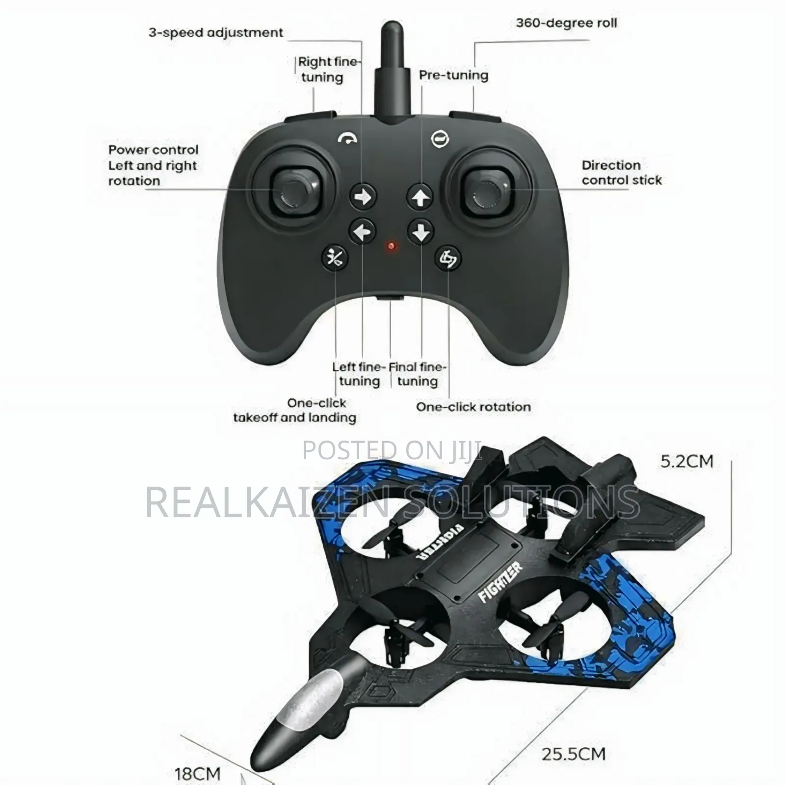 Power Gyro R/C Foam Fighter Aircraft With Wireless Remote Controller